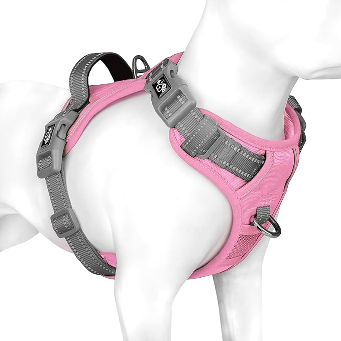 PHOEPET No Pull Dog Harness, Unique Colors Reflective Adjustable Dog Vest, with Soft Training Handle Metal Clips for Small...