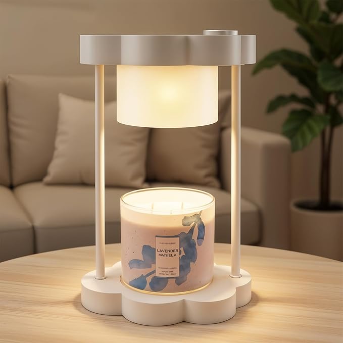 Xuoity Cloud Candle Warmer Lamp with Dimmer, 0-6 HoursTimer, Glass Shade with Light Transmission, Stylish Home Decor, Hous...