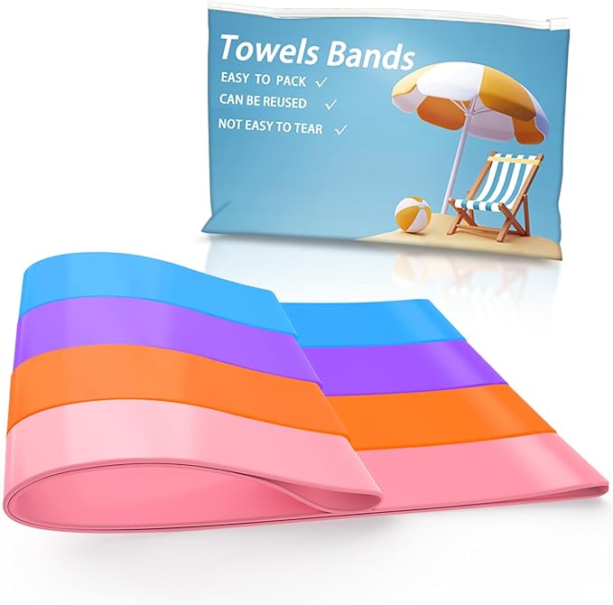 Towel Bands for Cruise & Beach Chairs - Cruise & Beach Pool Chairs Ship Essentials - Must Haves Alternative to Beach Towel...