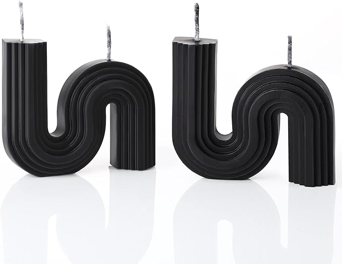 Tondiamo 2 Pcs Aesthetic Candles Twist Shaped Aesthetic Candles Cool S Shape Minimalist Geometric Shaped Soy Wax Scented A...