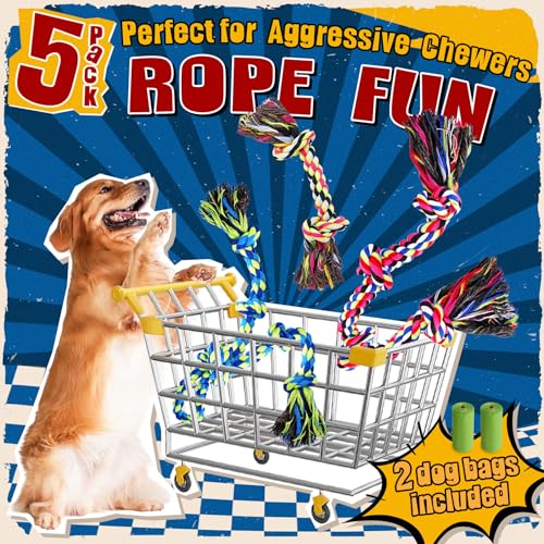 Forfon Tough & Strong Dog Toy for Aggressive Chewers – Tough Chew Toys for Large Dogs, Ideal for Tug-of-War & Teeth Cleani...
