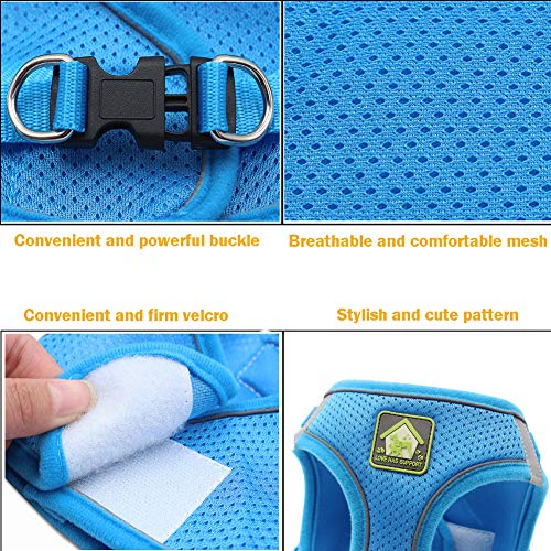 FEimaX Dog Harness and Leash Set, No Pull Breathable Soft Mesh Puppy Vest Harness Reflective Adjustable Pet Harnesses for ...