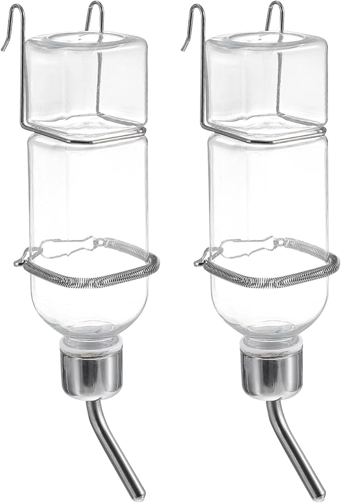 balacoo 2 Pcs 180ml Guinea Pig Water Bottle: Plastic Automatic Rabbit Water Feeder Hanging Fountains No-drip Pet Drinking ...