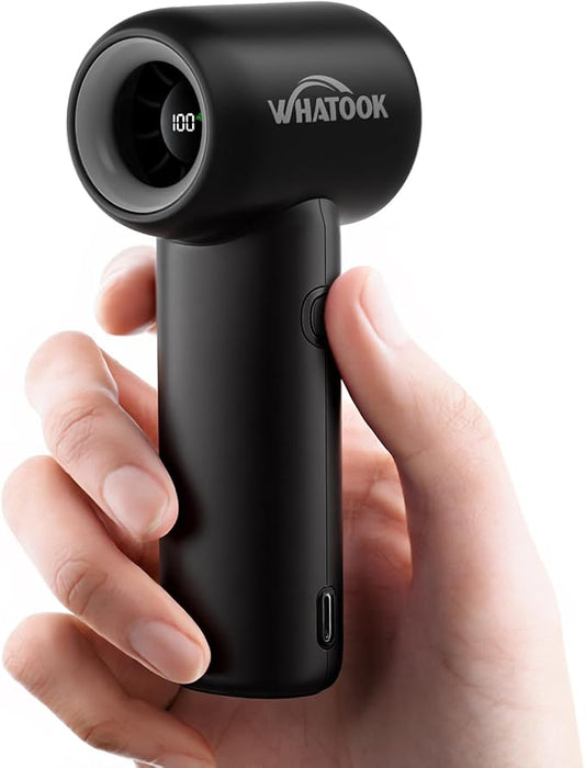 WHATOOK Portable Handheld Mini Fan, 18500 RPM High Velocity, 5 Speeds with LED Display, 3000mAh USB-C Rechargeable, Up to ...