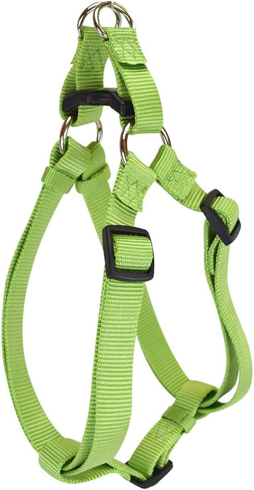 Hamilton Adjustable No Pull Step in Dog Harness, Small 5/8" x 12-20" for Small Breed Dogs, Lime Green