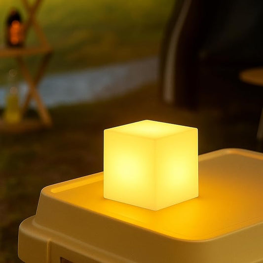 Borelor LED Cube Light, 4-Inch Rechargeable & Remote Control Mood Lamp, 16 Color Changing Glowing Night Light, Dimmable De...
