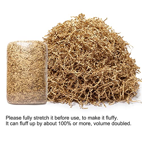 Mefleet 2 LB Crinkle Cut Paper Shred Filler Brown Crinkle Shredded Paper for Gift Box - Gift Basket Bag Filler - Kraft Gra...