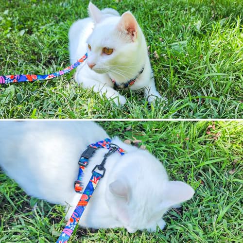 SCENEREAL Cat Harness and Leash Set Escape Proof with Airtag Holder, Reflective Pet Harnesses for Walking, Adjustable Kitt...