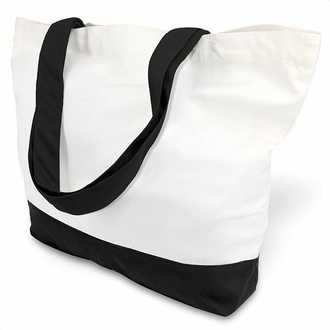 TOPDesign 1 | 3 | 6 | 12 | 24 Pack Super Strong Large 12oz Cotton Canvas Tote Bag, Reusable Grocery Shopping Cloth Bag, Fa...