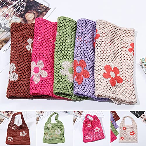 Ovida Crochet Tote Bag Mesh Beach Bag Fairycore Hobo Fairy Grunge Aesthetic Shoulder Bag Y2k Purse for Women Girls | Beach...