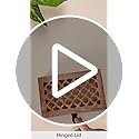 NIRMAN Mango Wood Decorative Wooden Box with Hinged Lid Wooden Storage Box, Decorative Bo xes With Lids (8" x 5" x 3")