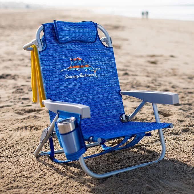 Tommy Bahama Backpack Cooler Beach Chairs - Blue Marlin