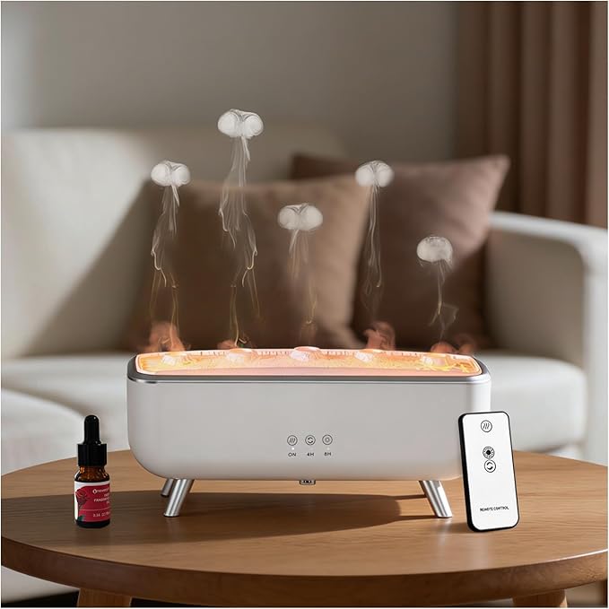 Jellyfish Diffuser Humidifier, Essential Aromatherapy 300ML Ultrasonic Diffuser with Essential Oils. 7 Colors Light Waterl...