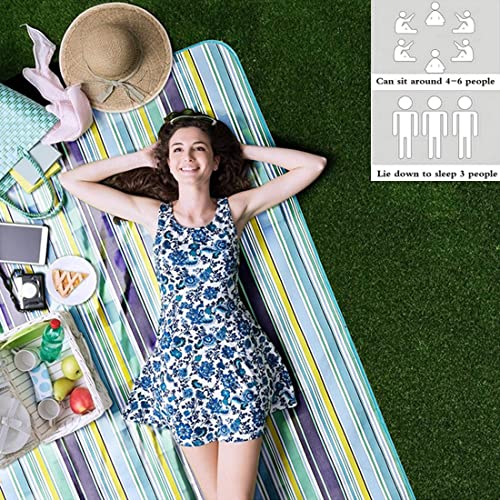 LRUUIDDE Large 80"x 60" Beach Blanket, Outdoor Picnic Blankets, Waterproof Sandproof Portable Blankets, Foldable and Light...