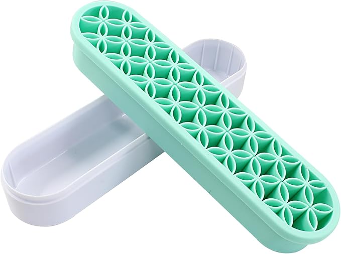 Unlorspy Green Silica gel Makeup Brush Holder Box Multi-Purpose Silica gel Make Up Brush Storage Stand Rectangle Multipurp...