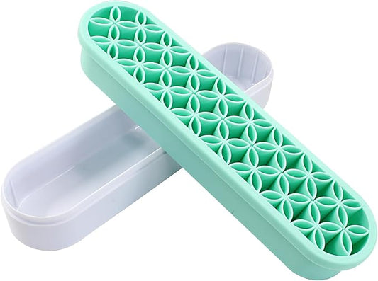 Unlorspy Green Silica gel Makeup Brush Holder Box Multi-Purpose Silica gel Make Up Brush Storage Stand Rectangle Multipurp...