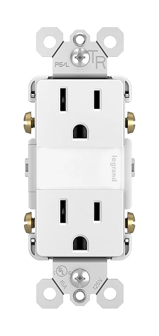 Legrand radiant Adjustable LED Night Light Outlet, Nightlight Electrical Outlets, Tamper Resistant, Safe for Kids, White, ...