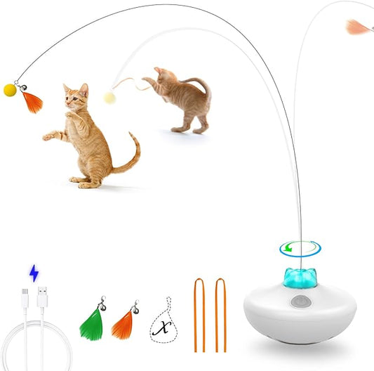 Oxawo Interactive Cat Toys Cat Exercise Tumbler, Rechargeable Cat Toys for Indoor Cats Spin Butterfly Game Teasing Kitty, ...