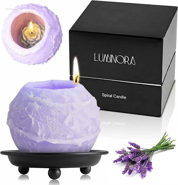 LUMINORA Spiral Scented Candle for Women & Men | Hand-Crafted Decorative Soy Wax Candle | Decor Wick Flower | Unique Twist...