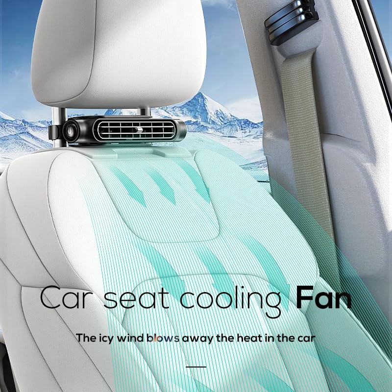 Car Fan for Driver and Passenger's Seat - Mini Portable USB Backseat Cooling Fan Kids Baby Quiet headrest Neck Fan Accesso...