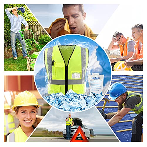YITIAOYU Cooling Safety Vest with 20pcs Gel Ice Packs - Cooling Vest for Men Women Ice Reflective Cool Vest for Hot Weather