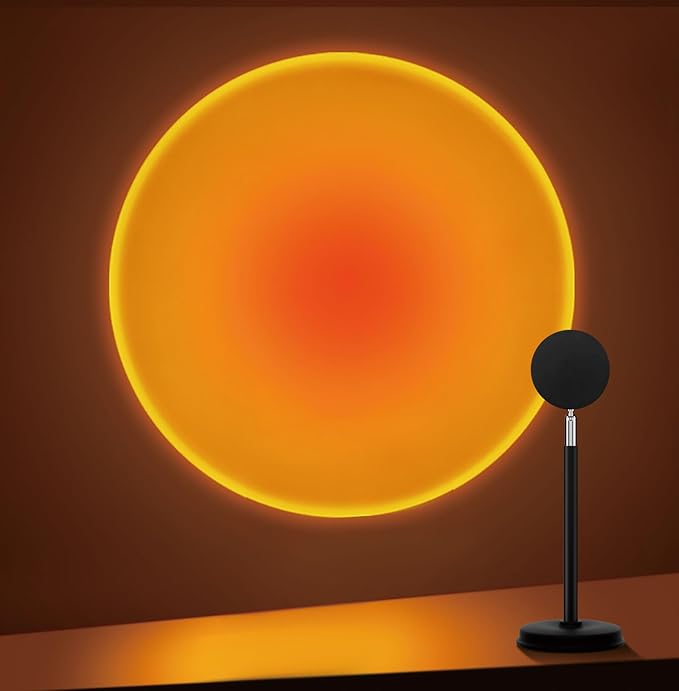 Tsrarey Sunset Lamp Projector,180 Degree Rotation Sun Projection Light Led Night Light Floor Lamp with USB Port,Sunset Lam...