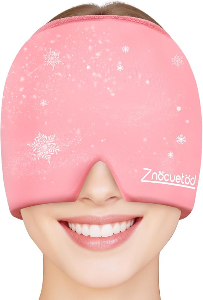 ZNÖCUETÖD Migraine Headache Relief Cap Hat Full Head ice Pack Wrap Cooling Gel Ice Beanie Cold Cap Hot/Cold Compress Thera...