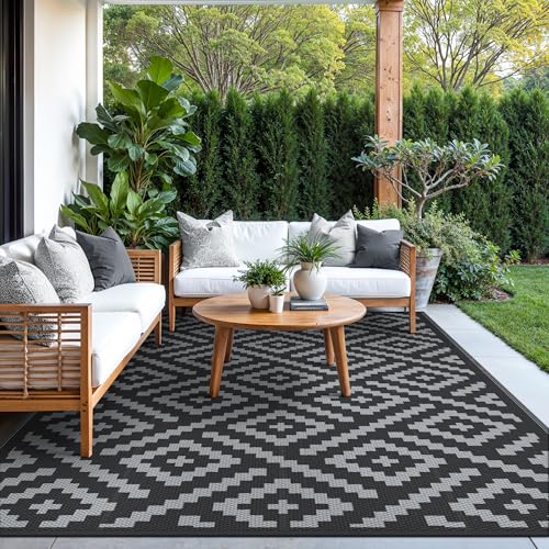 GENIMO Outdoor Rug for Patio Clearance,5'x8' Waterproof Mat,Reversible Plastic Camping Rugs,Rv,Porch,Deck,Camper,Balcony,B...