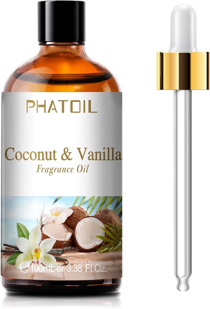 PHATOIL 3.38FL.OZ Coconut & Vanilla Fragrance Oils for Aromatherapy, Essential Oils for Diffusers for Home, Perfect for Di...