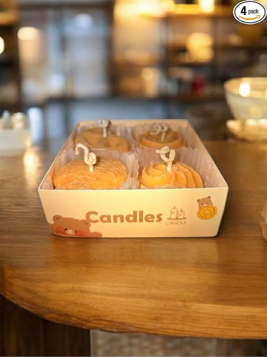 Homestyle Cookie-Scented Decorative Candles, 3.54 inch, 4-Piece Set, Holiday Gift Box