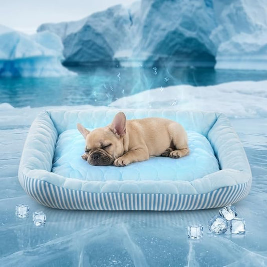 Cooling Dog Bed for Large Medium Small Dogs, Breathable Dog Cooling Mat with Self Cooling Ice Silk Fabric, Washable Summer...