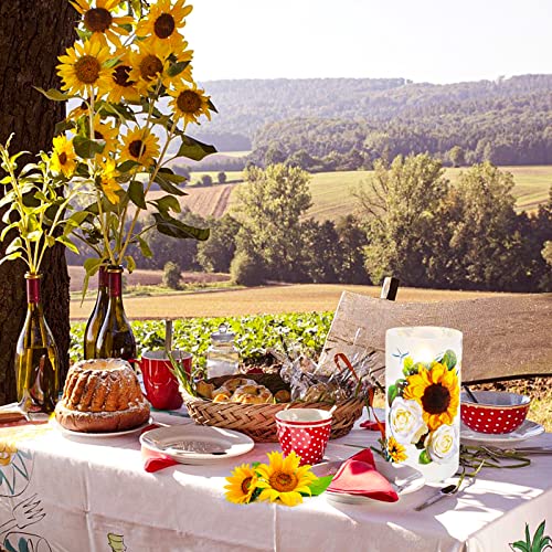 ANYGIFT Sunflower Decor Flameless Candles Gifts for Women,Sunflower Candle Housewarming Gifts New Home Get Well Soon Gifts...