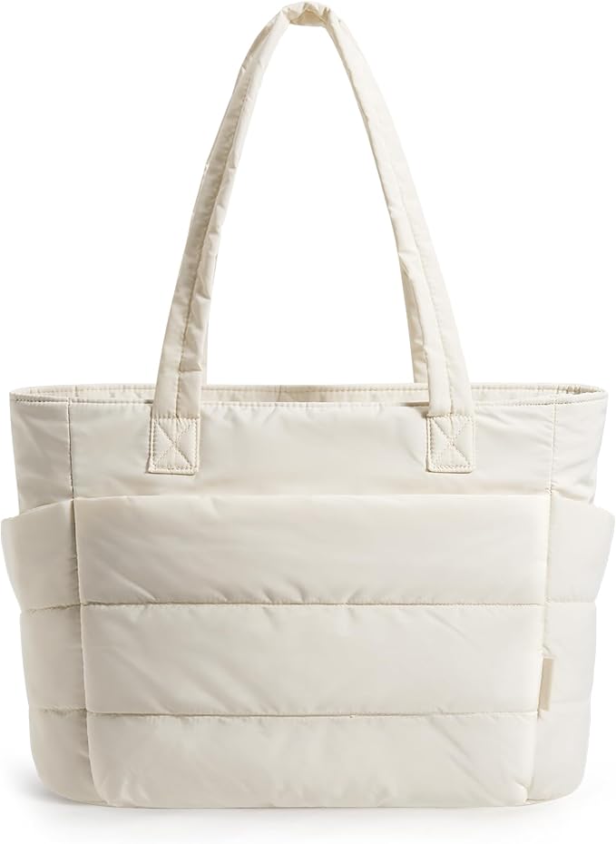 BAGSMART Tote Bag for Women, Lightweight Puffy Tote Bag with Compartments Shoulder Bag Handbag for Travel, Work, Gym | Lig...