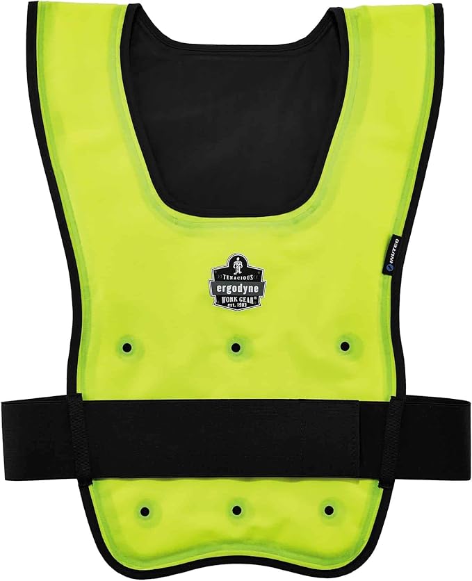 Evaporative Cooling Vest, Wearer Stays Cool and Dry, Breathable Comfort, Pull Over Design, Ergodyne Chill-Its 6687
