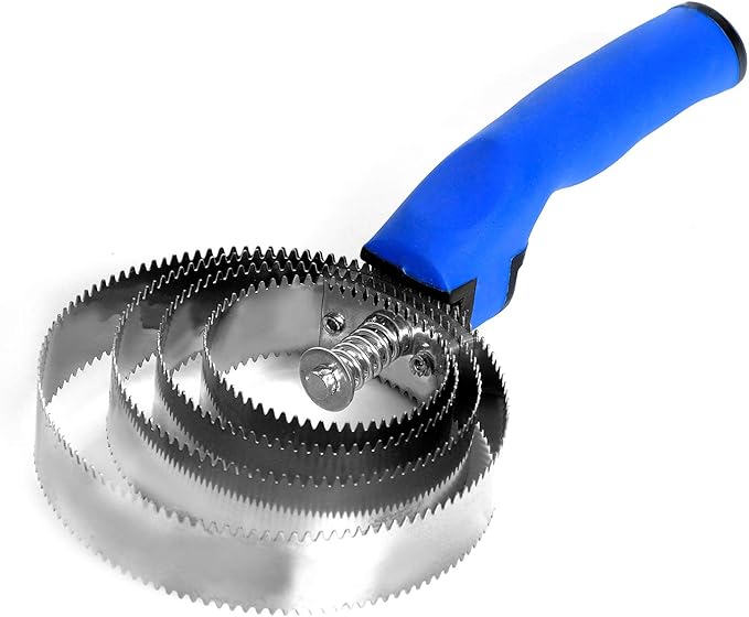 BOTH WINNERS Reversible Stainless Steel Curry Comb with Soft Touch Grip (Blue)