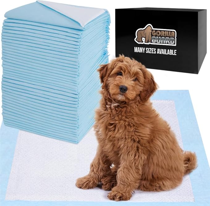 Gorilla Guard Disposable Puppy Pads, 100 Count 22x22 in, 5 Layer Pee Pads for Dogs, Absorbent Diaper Changing Pad, Dog Pot...