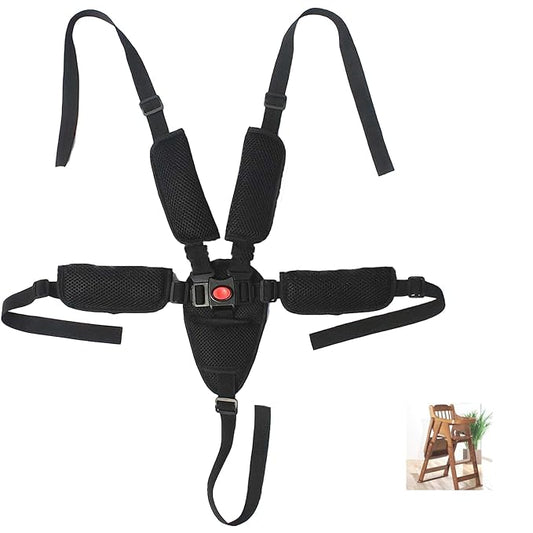 Universal 5 Point Harness Baby Seat Belt, Adjustable Harness Baby Safety Strap, Safety Child Seat Belt with 5 Pad for High...