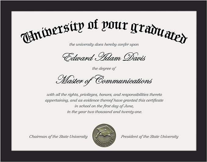 upsimples Certificate Frame with Clear Plexiglass, 8.5 by 11 Picture Diploma Document Degree Frames for Wall and Tabletop,...