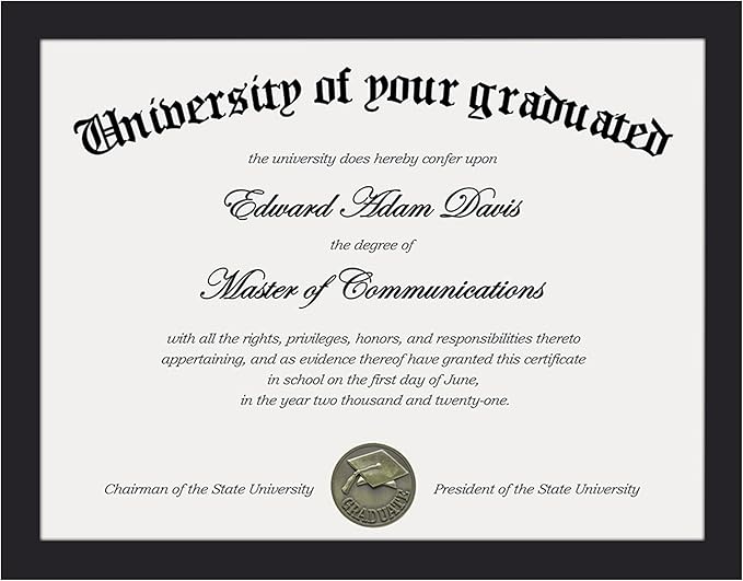 upsimples Certificate Frame with Clear Plexiglass, 8.5 by 11 Picture Diploma Document Degree Frames for Wall and Tabletop,...
