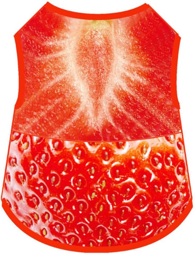 Vavious Dog Vest Cooling Shirts for Dogs Light Weight Mesh Cat Outfits 3D Strawberry Pattern Pet Tank Top Small Dogs Summe...