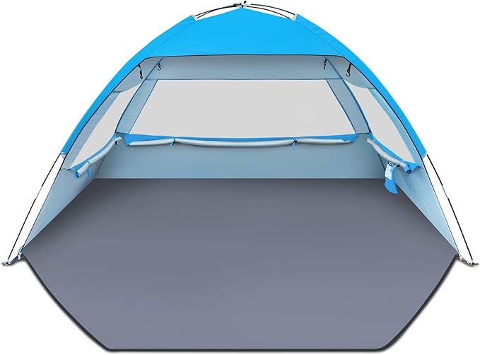 Gorich Beach Tent Sun Shelter for 3/4/6/8/10 Person with UPF 50＋ UV Protection, Lightweight & Easy Setup Beach Shade Canop...