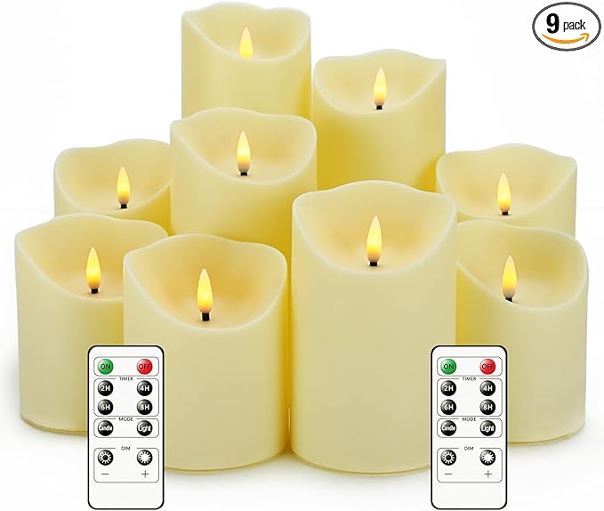Nimiko Flameless Candles with Remote, Battery Operated Flickering Flameless Candles, LED Candles with Timer 2/4/6/8H, with...