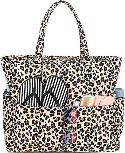 Bluboon Beach Bags for Women, Large Waterproof Tote Bag With Wet Compartment for Pool Weekender Travel Gym