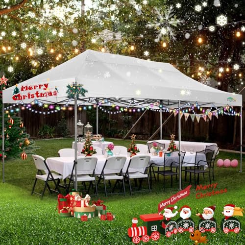 COBIZI 10x20 Heavy Duty Pop up Canopy Tent with 6 sidewalls Easy Up Commercial Outdoor Wedding Party Tents for Parties All...