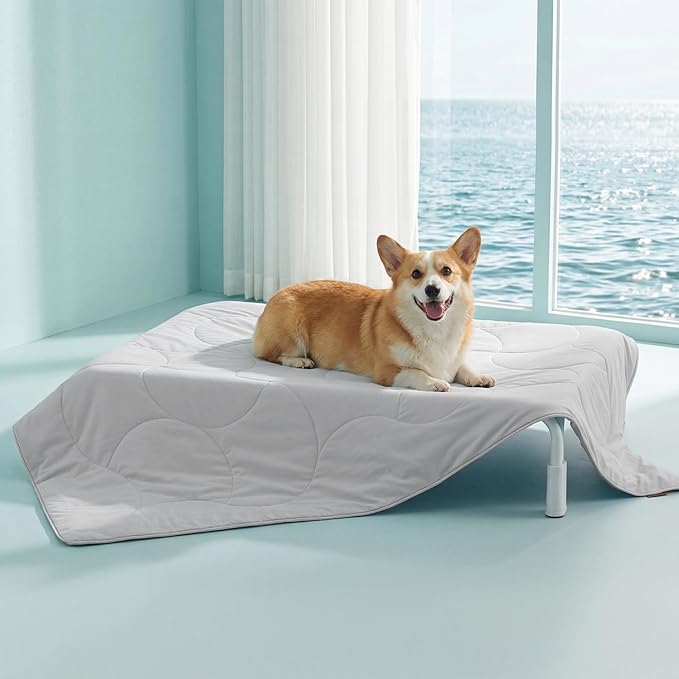 ZOMISIA Premium Cooling Blanket for Large Dogs - Q-MAX>0.5 Cold Breathable Washable Pet Mat, Travel Soft Dog Summer Essent...
