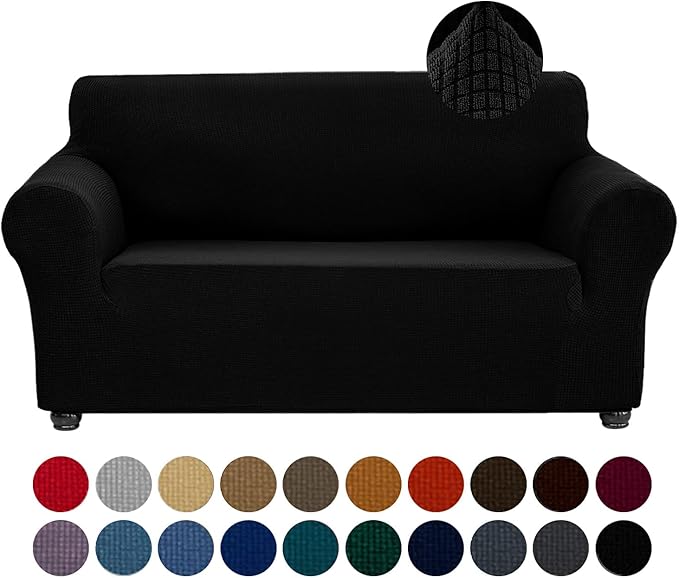 Joccun Stretch Loveseat Couch Cover Slipcover, 1-Piece Sofa Cover for 2 Cushion Couch Spandex Jacquard Washable Furniture ...
