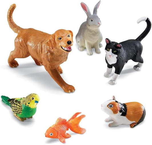 Learning Resources Jumbo Domestic Pets - 6 Pieces, Ages 2+ Preschool Pet Toys, Classroom Desk Pets, Preschool Learning Toys