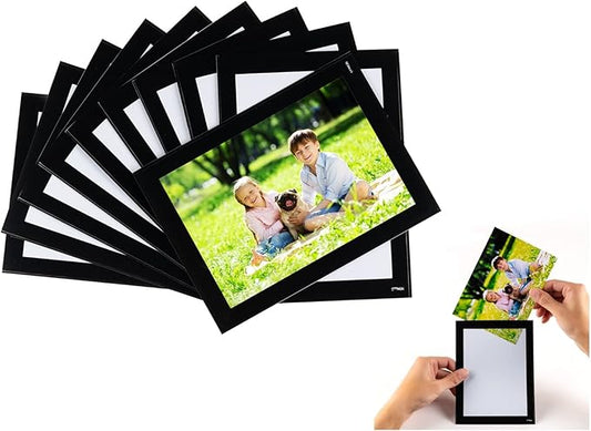 STTMGN Magnetic Picture Frames with Black Border(4"X6",10 Pack),Magnet Photo Frame Pockets/Postcard Holder,Decorations for...