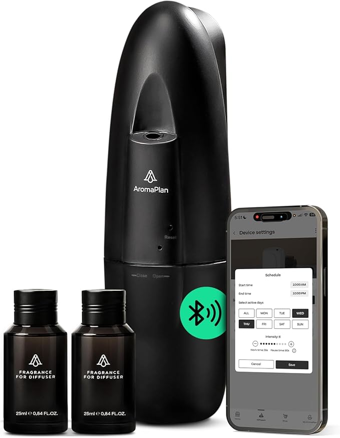 AromaPlan 5 Star Collection Plug in Diffuser (2 Fragrances Included)-Cold Air & Waterless Diffusers for Home & Office- Sil...