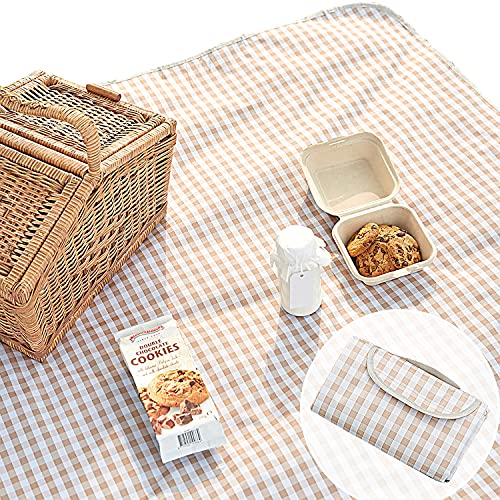 Beyond Thursday ESLA Cute Gingham Picnic Blanket, Waterproof Foldable, in Large 80x60in and Extra Large 80x80in, Portable ...